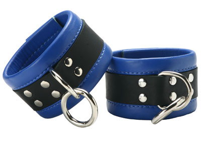 Blue Mid-Level Leather Wrist and Ankle Restraint